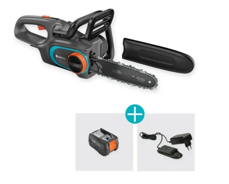 Gardena - motosega AKU 18V PowerSaw 250/18V P4A, 25 cm, 1x batteria 4,0 Ah, caricabatterie 14790-20